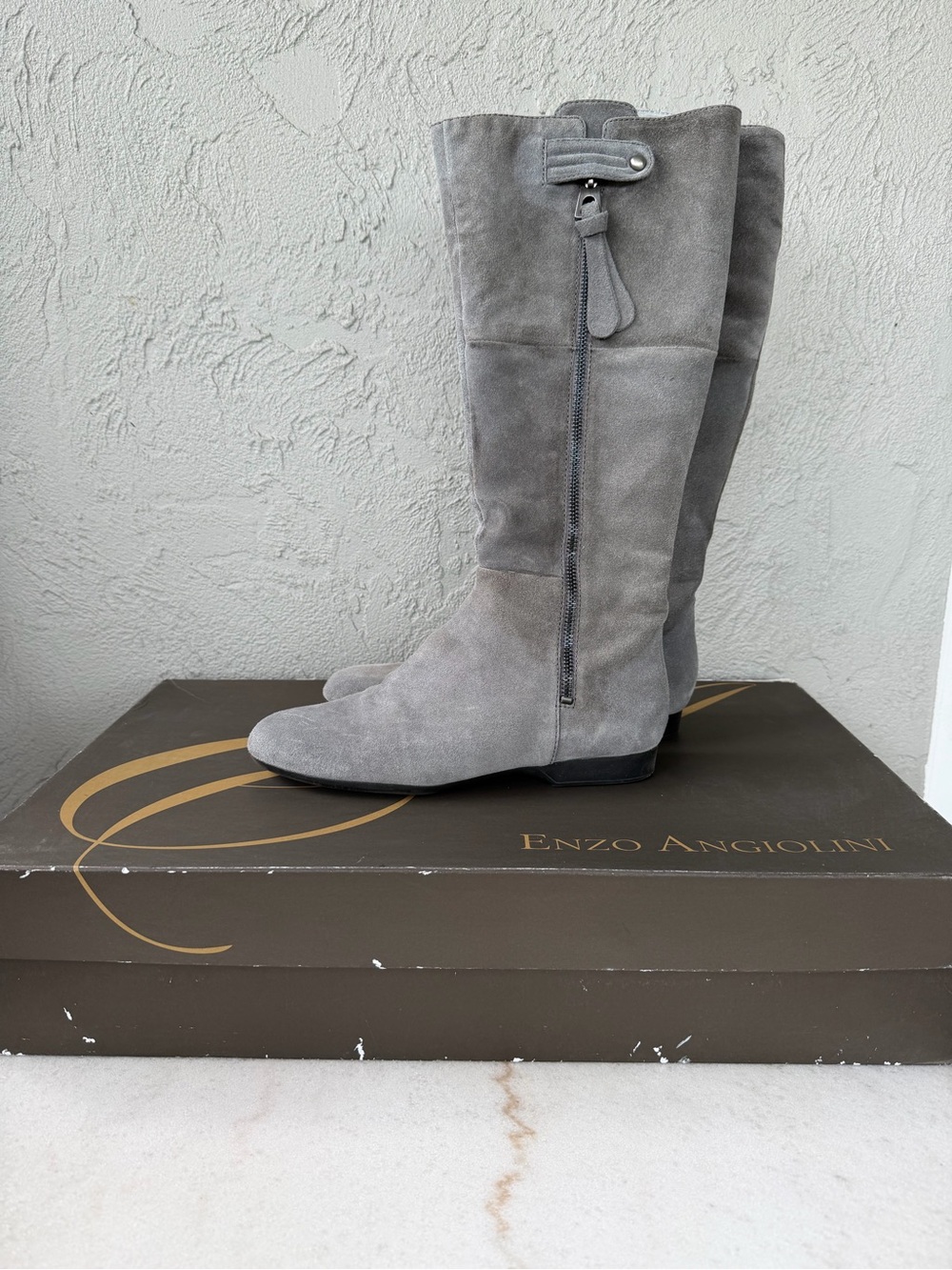 Enzo Angiolini Gray Suede Knee High Boots size 7.5